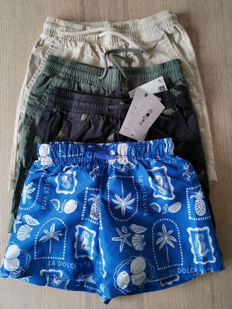 H&M Kinder Shorts 3er Set + Badeshorts Gr. 122/128 neu