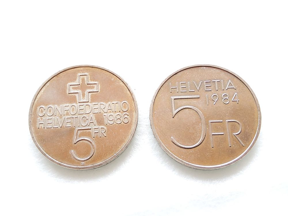 Lot de 6 pièces comm. de 5.- frs (Gebraucht) in Malleray für CHF 10 ...