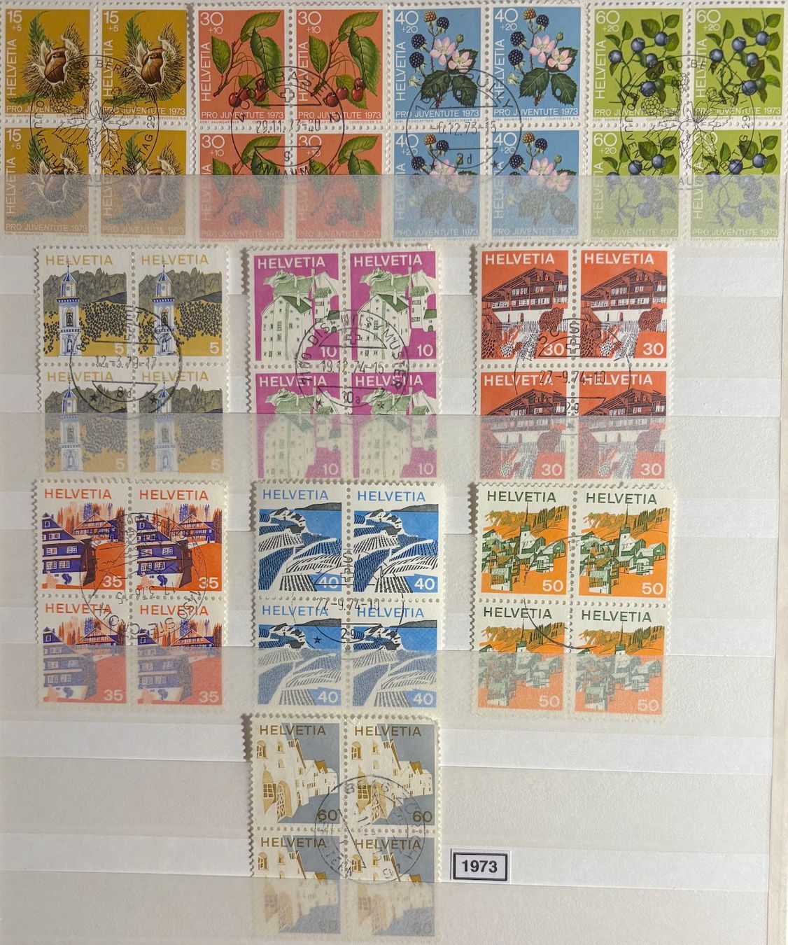 Tutti i francobolli: Timbres suisses 1973 Par 4 – Usato da Lausanne venduto da Cabessa 1