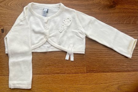 🤍 Mädchen-Bolero wollweiss – ca. Gr. 80/86