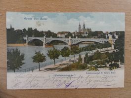 Ansichtskarte von Basel über 120 Jahre alt, gelaufen