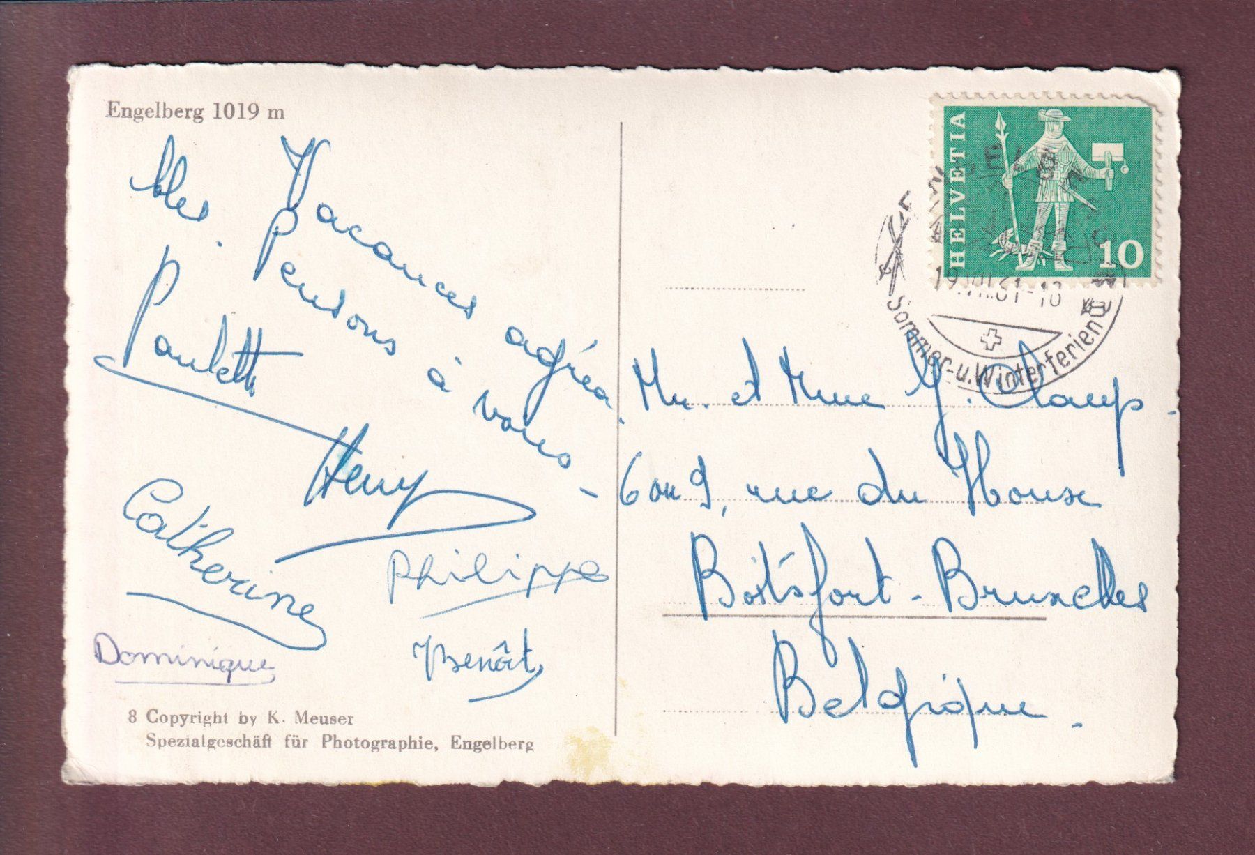 Ansichtskarten: ENGELBERG - 1961 – Gebraucht aus Pully von nicecards 1