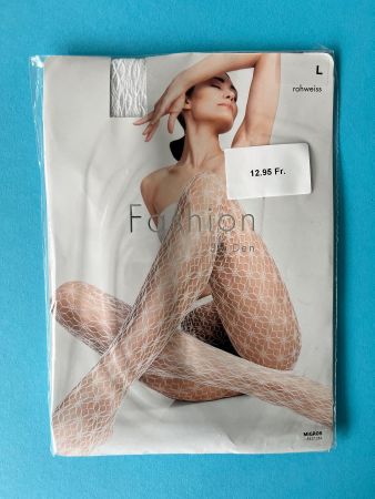 Netzstrumpfhose Fashion by Migros, Grösse L, Farbe Weiss