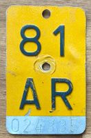 Mofa Nummernschild 81 AR 024335 Jahrgang 1981