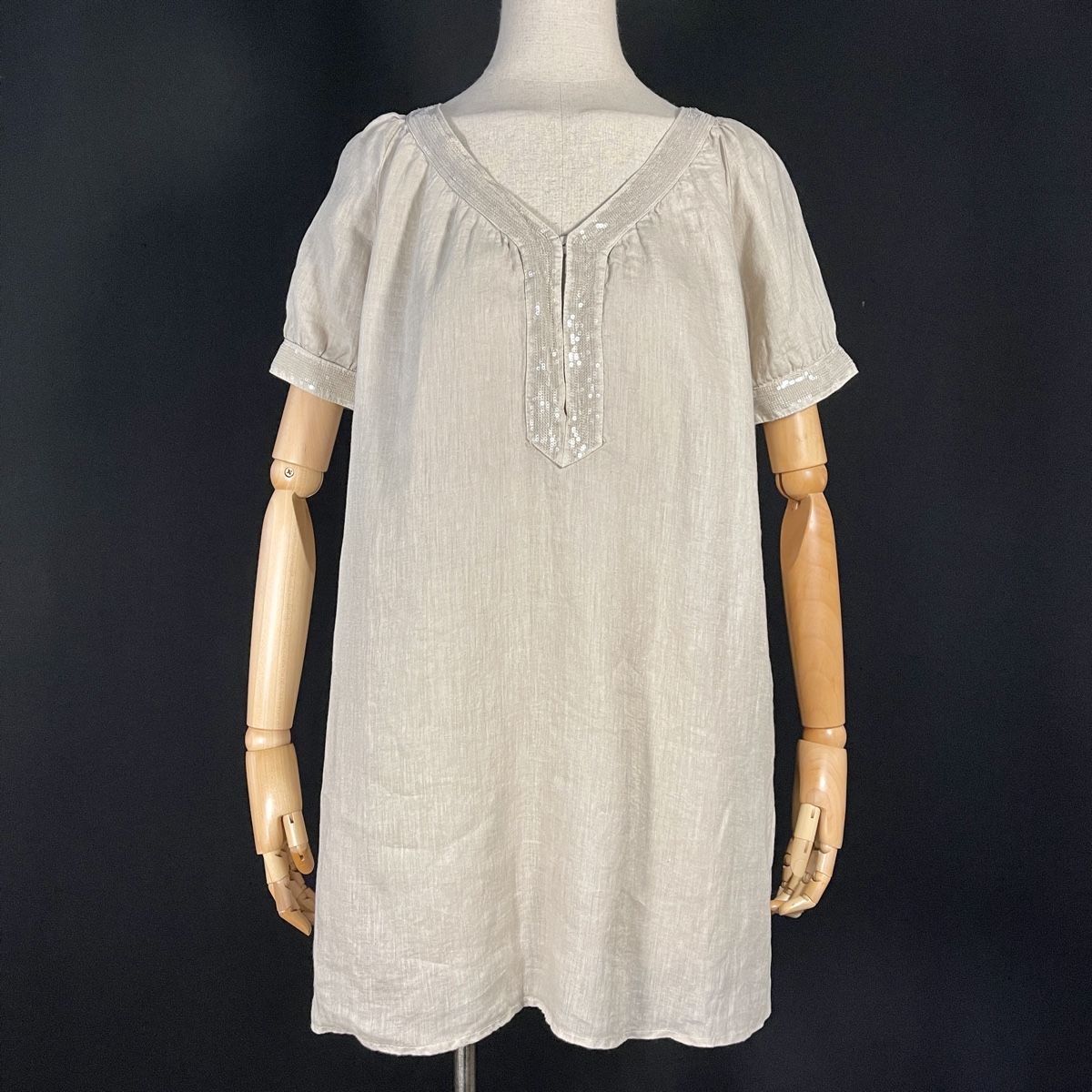 Vestiti: 120% LINO Beige Linen Dress – Nuovo (secondo la descrizione) da Emmen venduto da Avviivva_Com2023