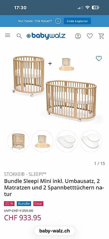 Stokke Lits: Stokke Sleepi Mini V2 Set Warm Brown – D'occasion à Hettlingen par andreaseme 1
