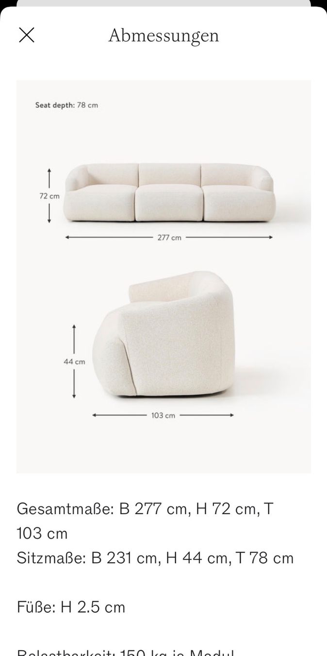 Westwing Divani: Westwing Sofia Modul-Sofa Bouclé 4-Sitzer gebraucht – Usato da Stäfa venduto da ker_9bcz 1