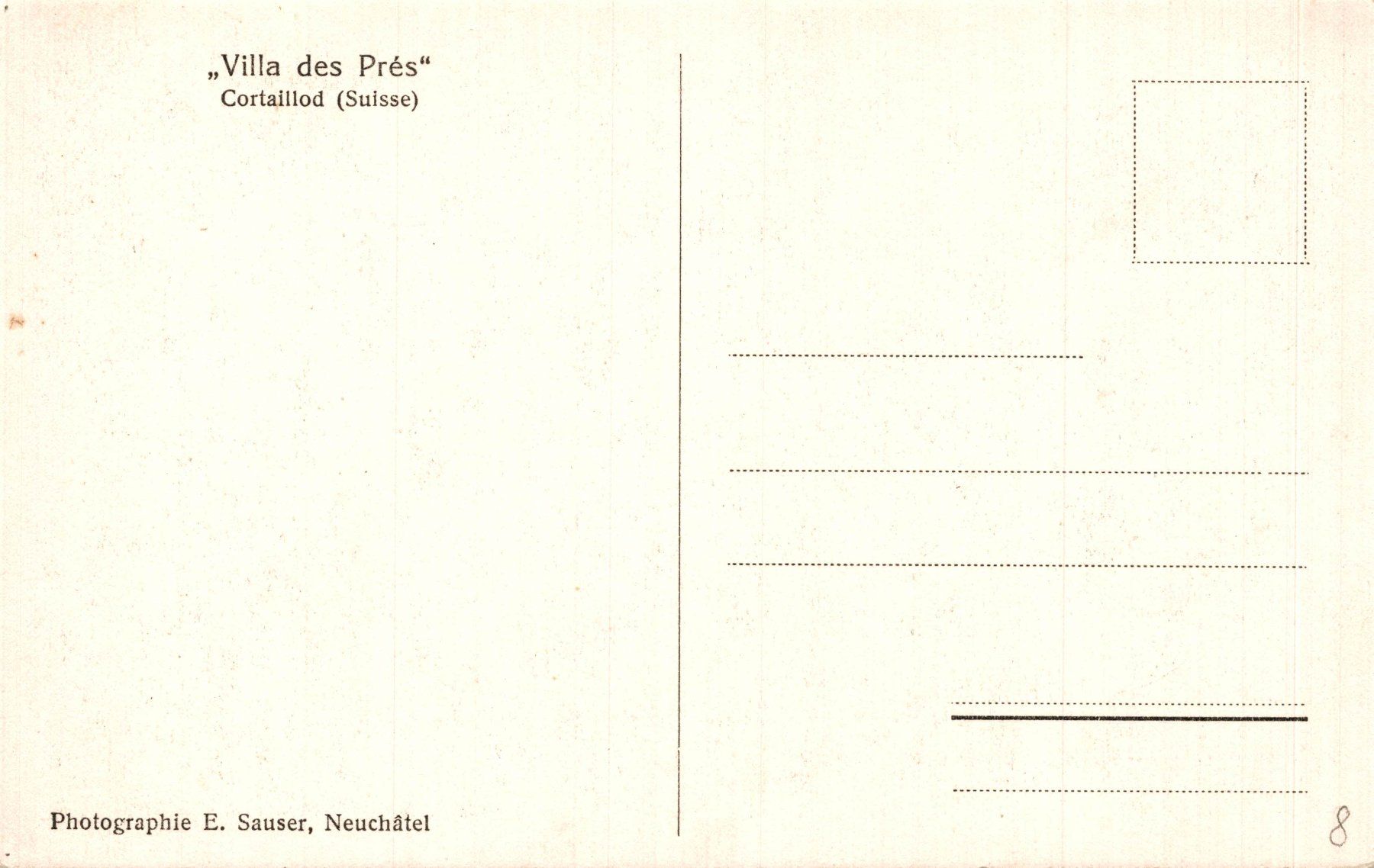 Ansichtskarten: "Villa des Prés", Cortaillod – Gebraucht aus Bronschhofen von Astore 1