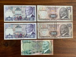 Banknoten Lot Türkei