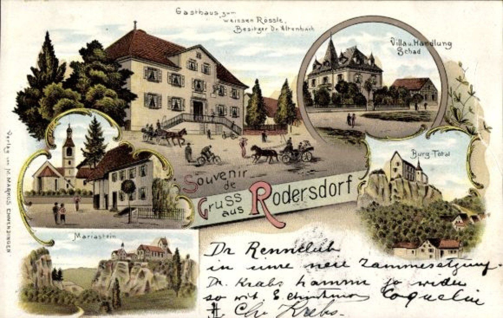 Cartoline postali: Rodersdorf SO 5 Bildkarte , 1899 – Usato da Solothurn venduto da Bepposol