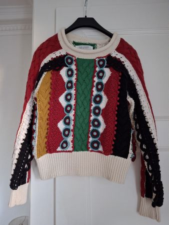 Pull Zara ethnique S grosses mailles 
