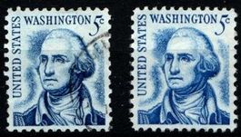 2 Timbres Amérique-USA - Washington 1966 - 5c Obl.
