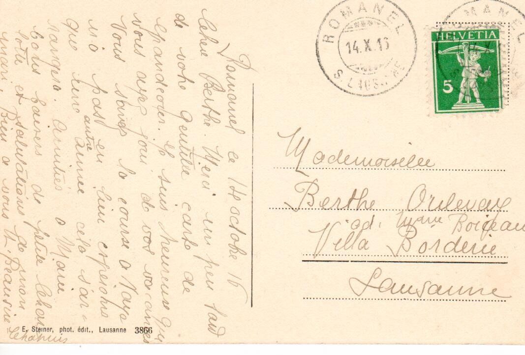 Cartoline postali: Romanel - La Place 1916 – Usato da Wolhusen venduto da Curver9 1