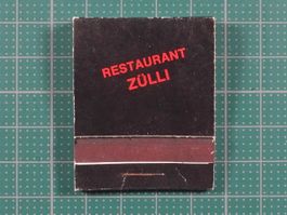 Erlach, Restaurant Zülli, altes Zündholz Briefchen