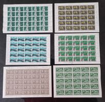 Lot mit 6 postfrischen Originalbogen **