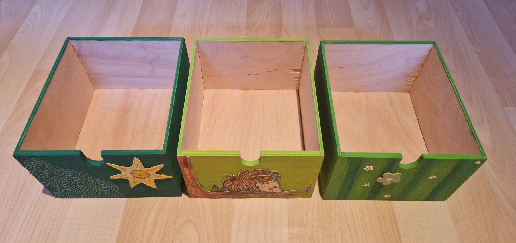 Casse di trasporto: 3 Holzboxen mit Motiven – Usato da Trin - Mulin venduto da Mss3 1