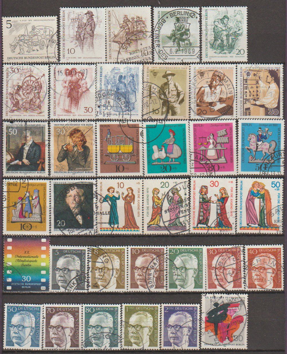 Tutti i francobolli: Collection timbres DEUTSCHE BUNDESPOST BERLIN 1968 – Usato da Crans-Montana venduto da kira56 3