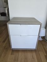 2x Nachttisch mit 2 Softclose Schubladen, Massiv 