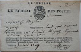 Rar! Empfangsbestätigung Le Bureau des Postes Lausanne 1829
