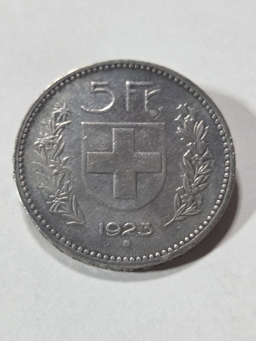 Alle Münzen: 5 francs suisse argent 1922 + 1923  – Gebraucht aus Neuchâtel von pasprie 3