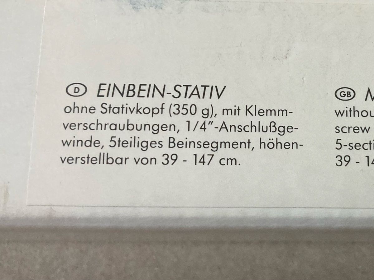 Treppiedi & Teste: Einbein Fotostativ  – Nuovo (secondo la descrizione) da Schalunen venduto da Terje1814 4