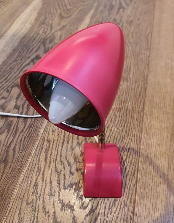 Tischlampe Spot 70er Jahre mit beweglichem Schwanenhals rot | Acheter ...