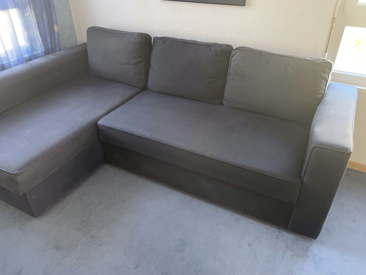 Ikea Divani: Graues Ecksofa mit Bettfunktion und Stauraum, Ikea Manstad – Usato da Küsnacht ZH venduto da Asailor 6