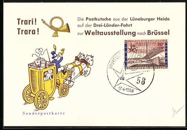 Cartes postales: Brüssel, Weltausstellung 1958, Postkuts – D'occasion à Berlin par bartko-reher