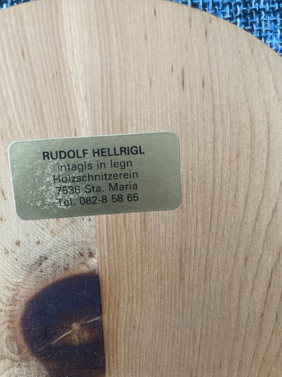 Xilografie: Holzuhr von Rudolf Hellrigel Holzschnitzerei – Usato da Bonstetten venduto da Ernstg08 1