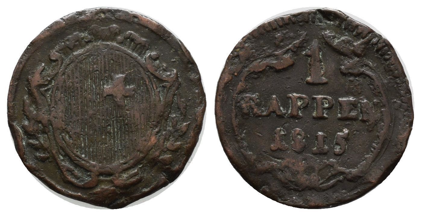 Tutti le monete: Schwyz Rappen 1815  /2206 – Usato da Trimbach venduto da Solothurn1