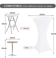 Stehtischhusse weiss, Stretch, neuwertig, Top Zustand
