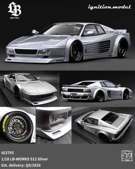 Ferrari Modellini d'auto: Ferrari  LB-WORKS 512, silber 1/18 Ignition NEU – Nuovo e nell'imballaggio originale da Oberrüti venduto da tomluethi