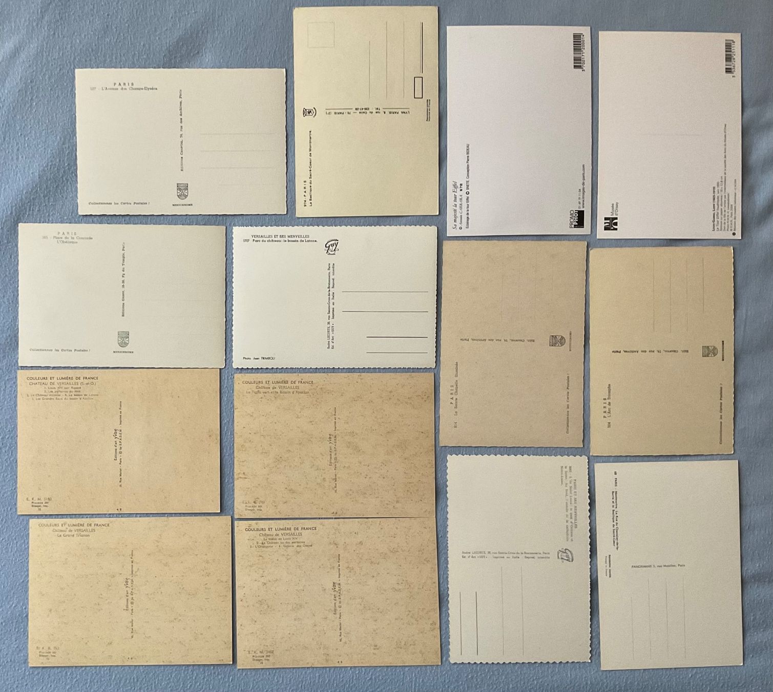 Cartoline postali: 14 AK ungelaufene Ansichtskarten Paris/Versailles – Usato da Zürich venduto da Tolima194 7