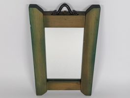 Miroir avec cadre en bois teint en vert 20 x 35 x 3 cm
