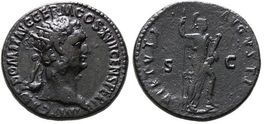 DOMITIAN AE Dupondius (95-96 AD). Virtvti Avgvsti