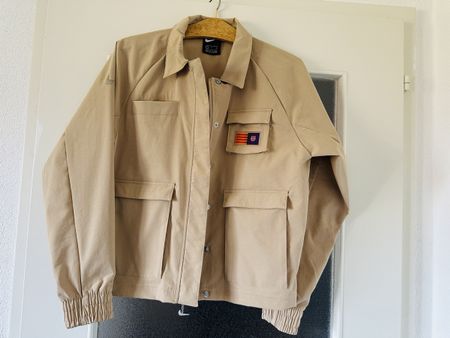 Veste Nike Barcelona tissée zippée femme taille S beige