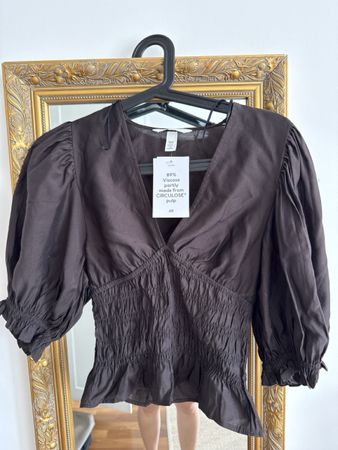 H&M Bluse dunkelbraun Gr. XS