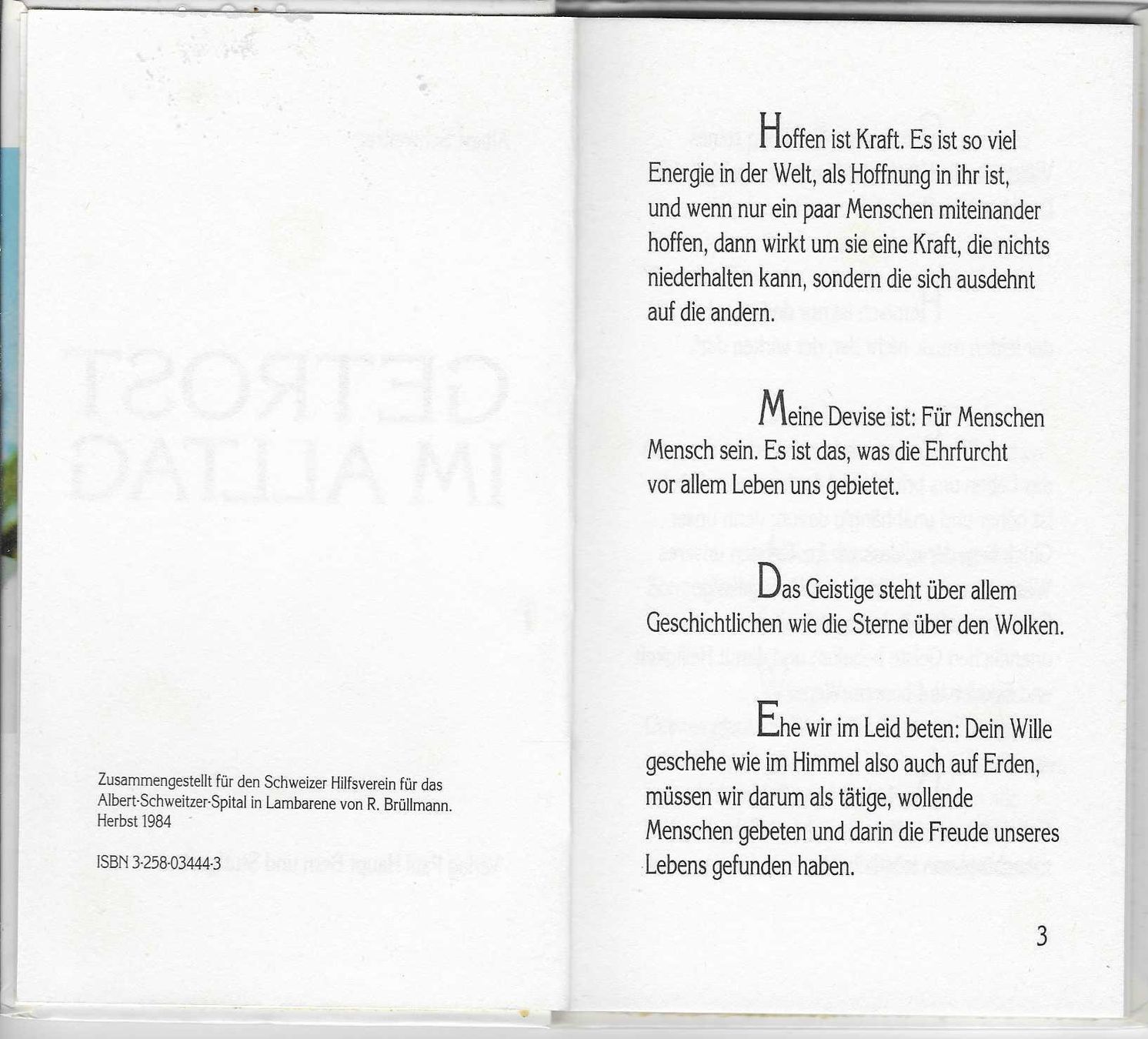 Libri: Albert Schweitzer Getrost im Alltag – Usato da Flims - Dorf venduto da Stagediver 1