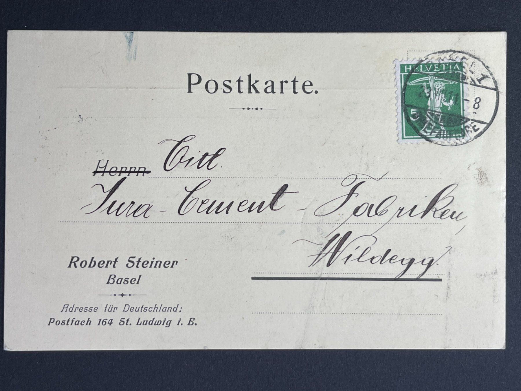 Tutti i francobolli: Postkarte Robert Steiner, Basel – Usato da Steg VS venduto da _vinci_