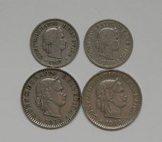 5 RAPPEN 1906/07 + 20 RAPPEN 1939/44