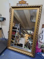 Antik Wandspiegel Holzrahmen gold schwarz 88x56 cm (D1)