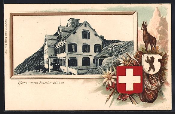 Cartes postales: Passepartout-Lithographie Appenzell, Gas – D'occasion à Berlin par bartko-reher