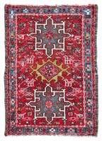 Ancien tapis persan KARAJEH laine noué main. Iran 83x59 cm