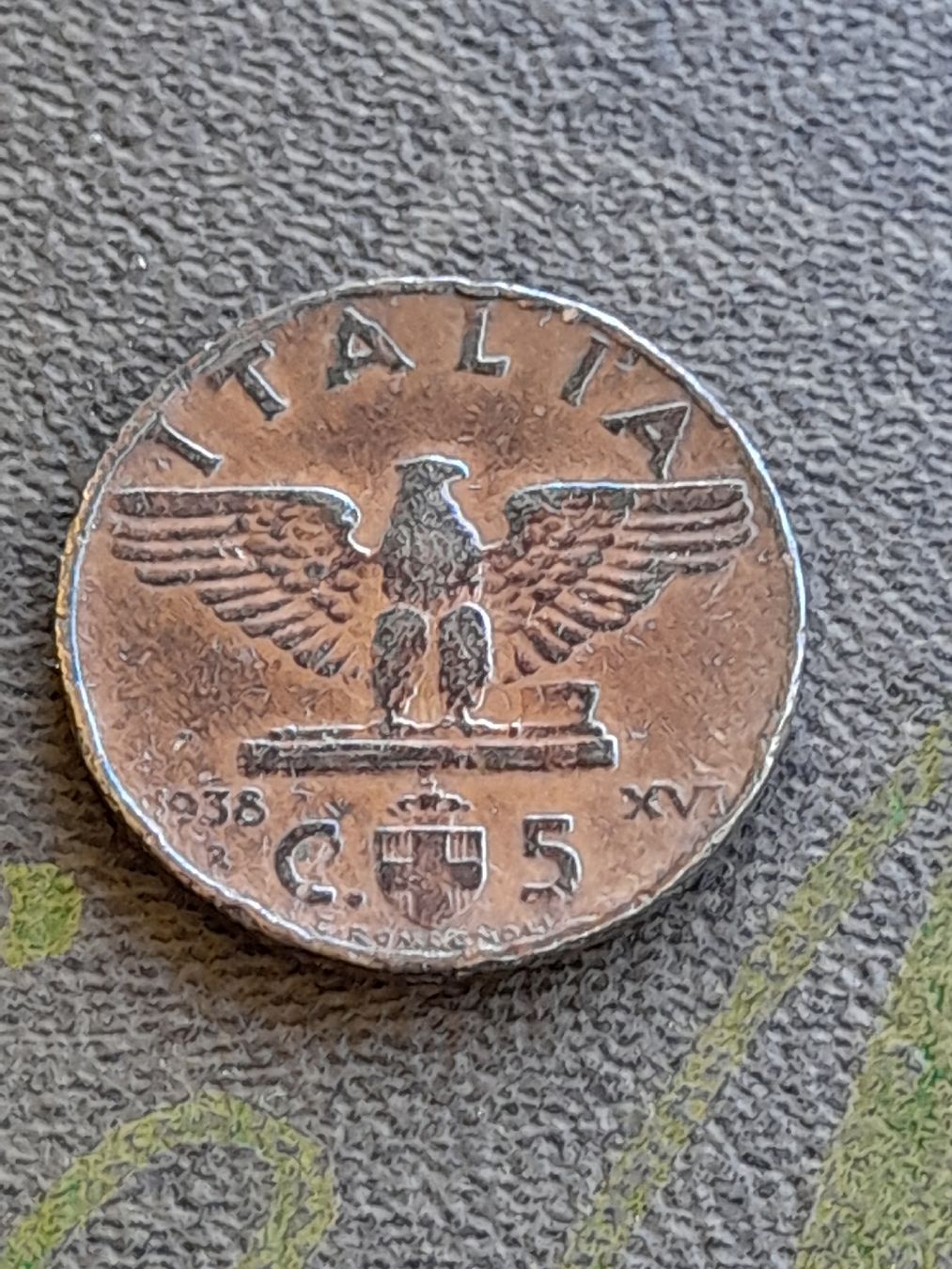 Alle Münzen: 5 Centesimi 1938 Italien  – Gebraucht aus Basel von Basel_20