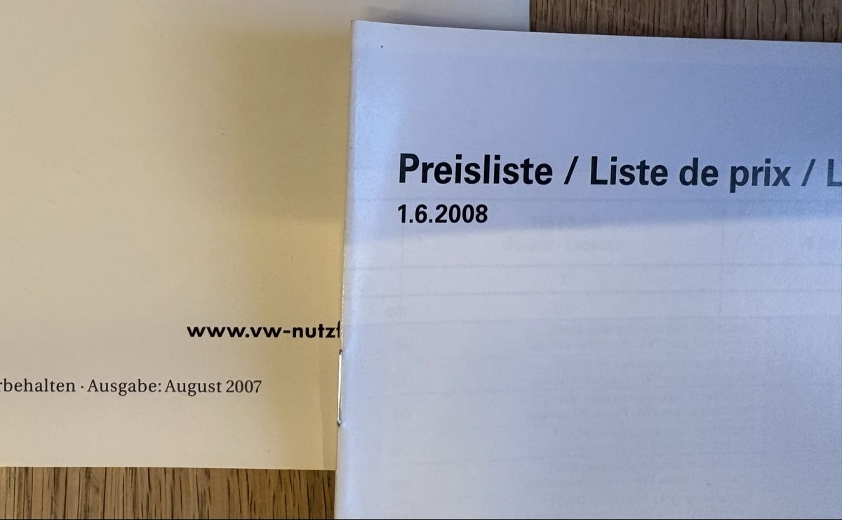 VW Documenti: VW Multivan Prospekte und Preisliste von 2007/2008, Top! – Usato da Freienstein venduto da Golfbueb 1