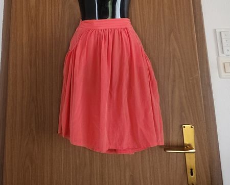 Jupe corail BELAIR T2, soie -