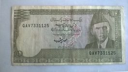 Billet banque Pakistan 10 Roupies série 1982 BE