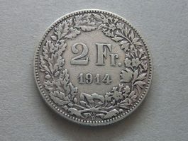 2 Fr.  1914   -  ungereinigt  -
