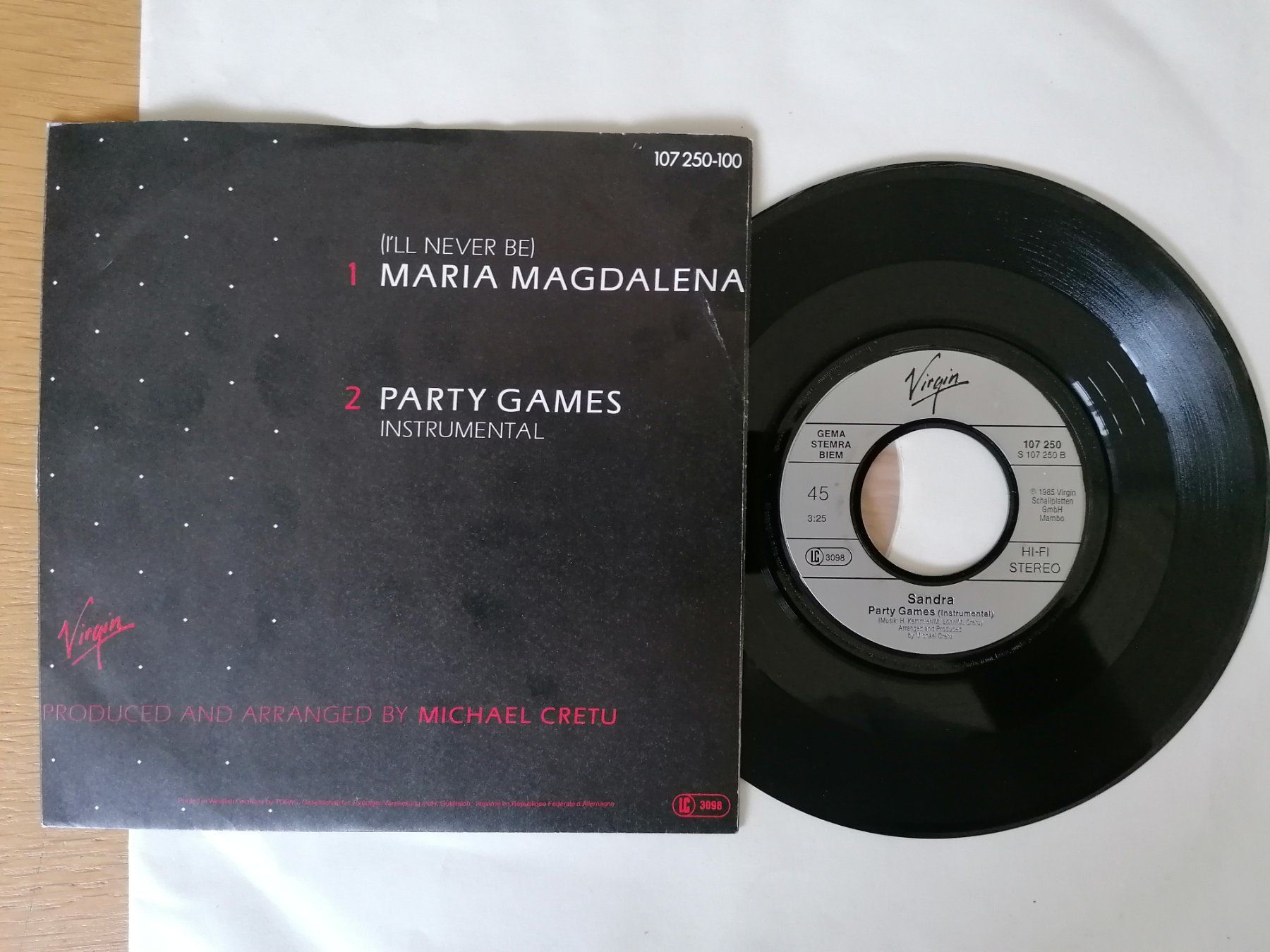 Schallplatten: Sandra -- Maria Magdalena 7" Vinyl Single Virgin – Gebraucht aus Beinwil am See von Funkthesizer 1