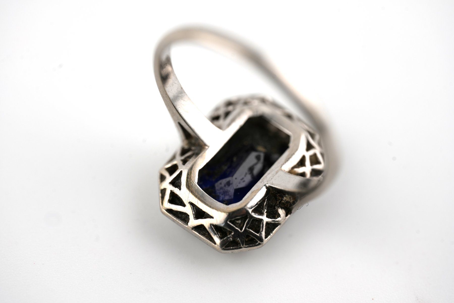 Anelli: Platinring mit Saphir und Diamanten – Usato da Basel venduto da Edelmetallhaus24 5